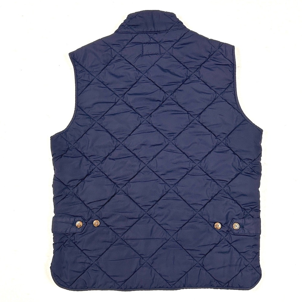 J.Crew Quilted Vest Mens S Full Zip Preppy Gorpcore Hiking Navy Blue Small EUC - Picture 6 of 10